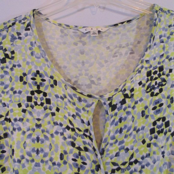 cabi crossover mosaic top style 257 green, white yellow size Large - Picture 2 of 4